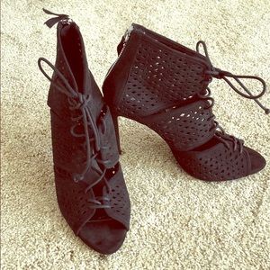 Zara black suede heels